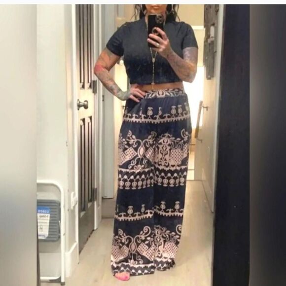 bohemian geo print two piece set - Picture 3 of 3